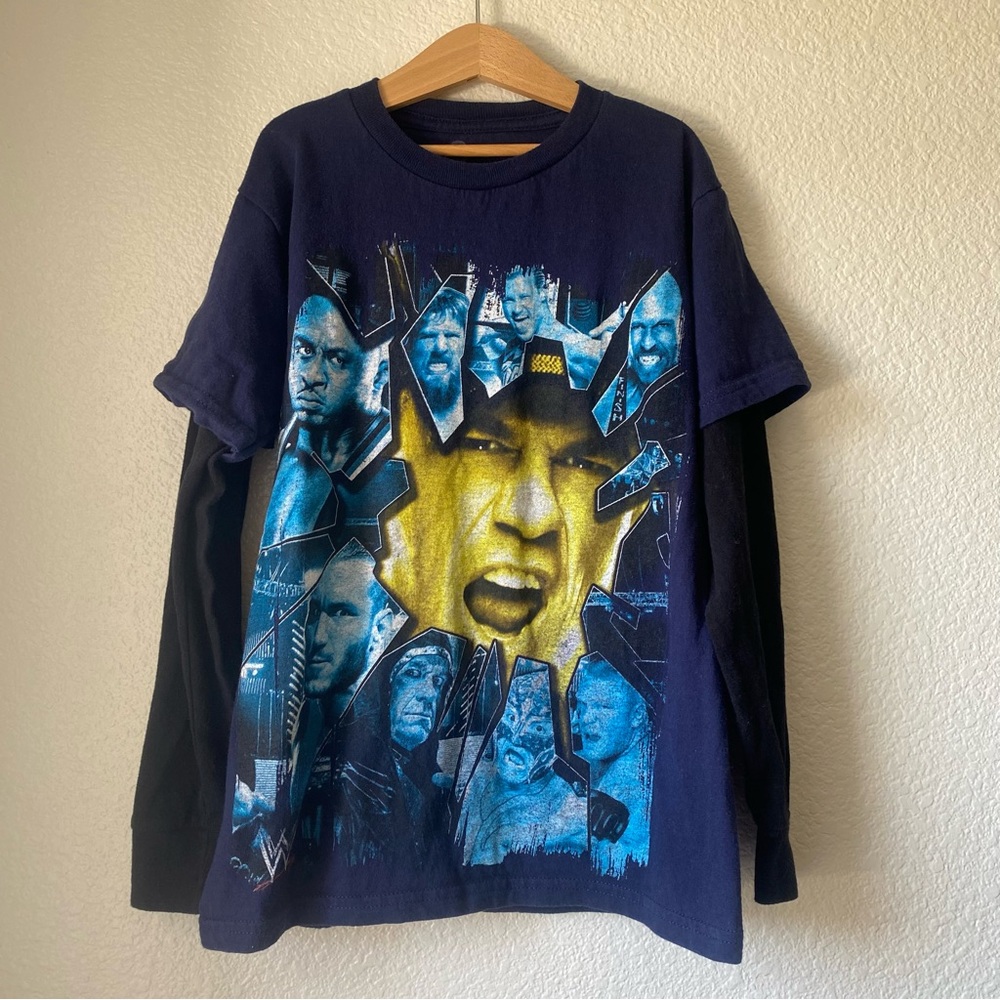 WWE Boys Long Sleeve John Cena & Legends Graphic T-Shirt Size L (10/12)